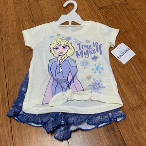 Disney Frozen II shorts and shirt set